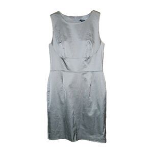 Ann Taylor Sheath Dress, Gray W/Slight Sheen, Sleeveless, Zips In Back, Size 10